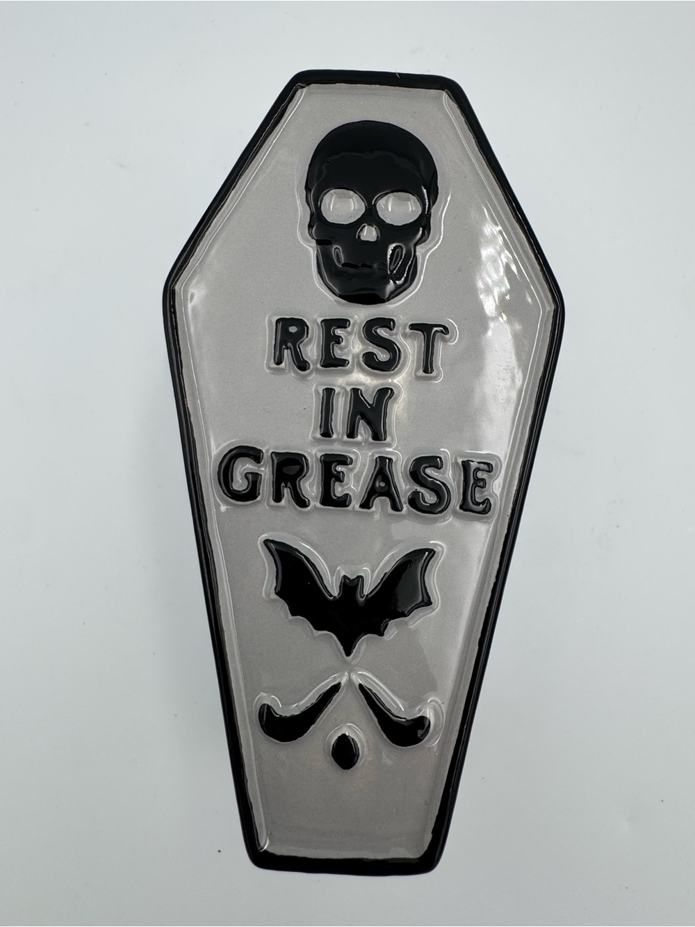Cobwebs & Cauldrons Rest In Grease Coffin Butter Dish Halloween Hand Painted
